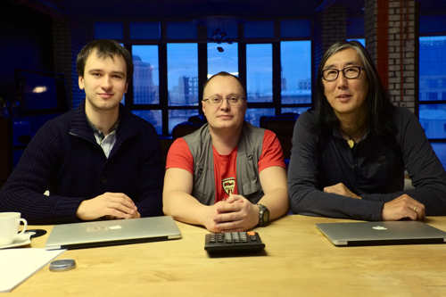 Трое российских ведущих разработчиков PostgreSQL: Александр Коротков, Федор Сигаев и Олег Бартунов (слева направо)
